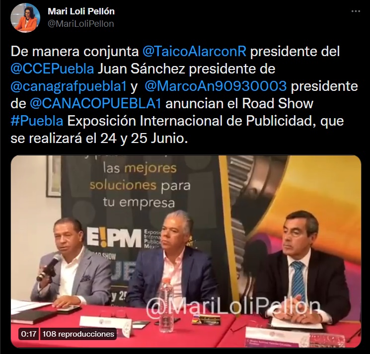 Los presidentes de  @CCEPuebla ;   @canagrafpuebla1  y  @CANACOPUEBLA1  presentan el Road Show Puebla
